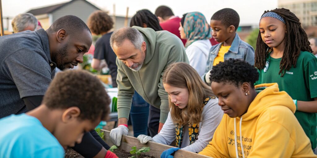 personnes qui oeuvrent ensembles pour l'écologique